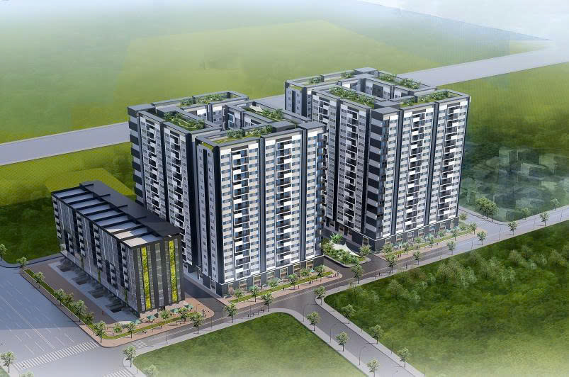 Thi công sơn, chống thấm tòa nhà N1, N2, N3, N4. Dự án khu nhà ở xã hội  thống nhất -Công ty Cổ phần Cát Tường.